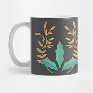 Cute Folk Art Holly Mug